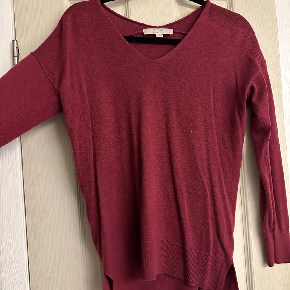 LOFT V-Neck Drop Shoulder Sweater